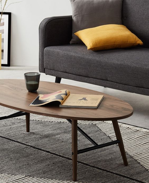 mesas ovalada madera para living pequeno