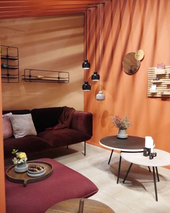 diseno interior con paredes color calido