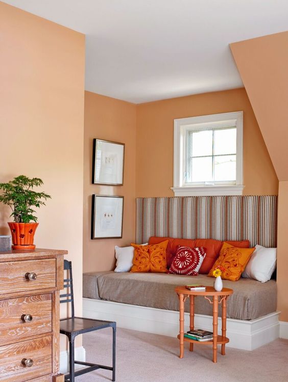 paredes naranjas claro calidas y modernas