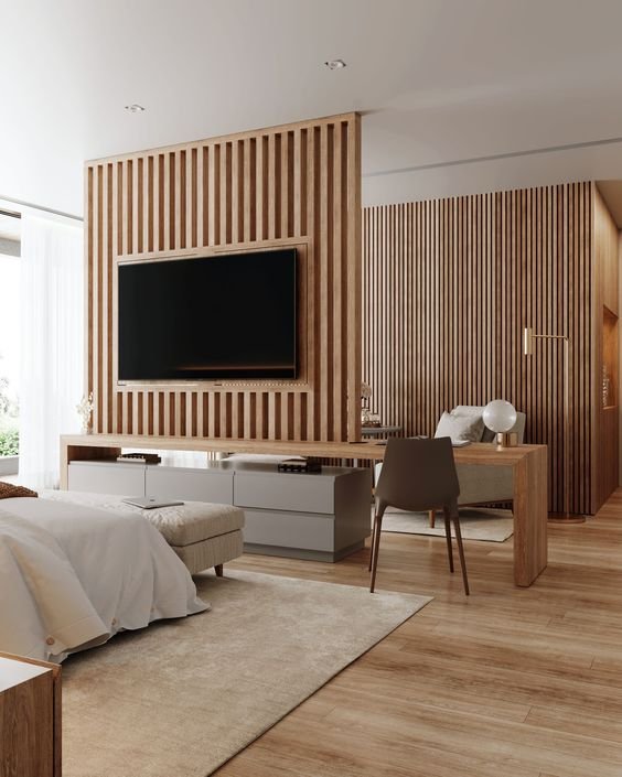 division con mueble de tv de madera