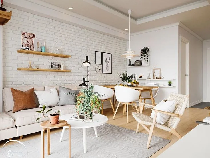 Ideas disenos living comedor rectangular pequeno rustico moderno