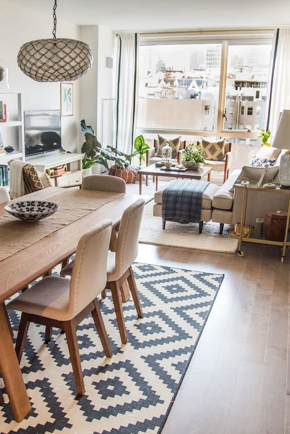 Ideas disenos living comedor rectangular pequeno