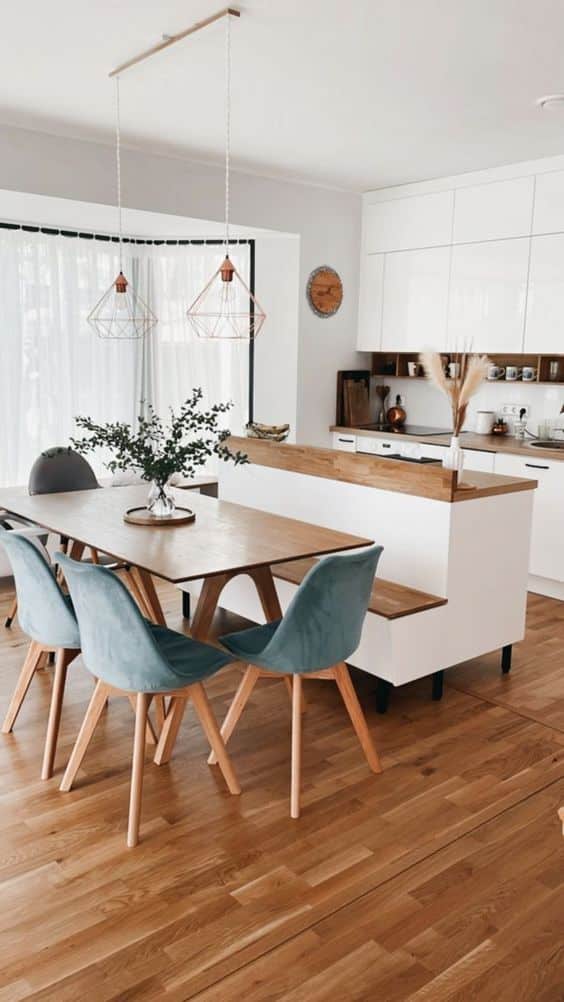 mesa de comedor estilo escandinavo para casas pequenas
