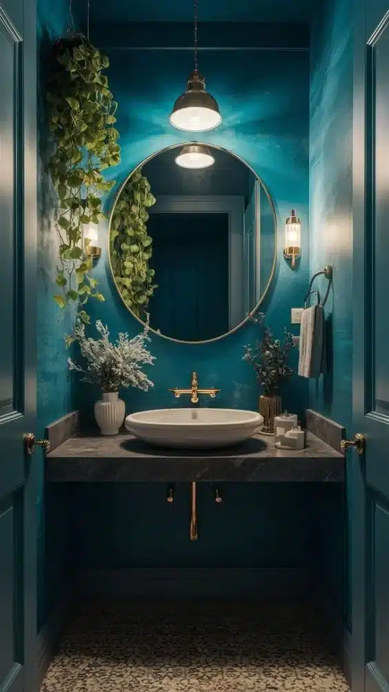 ante baño Azul turquesa