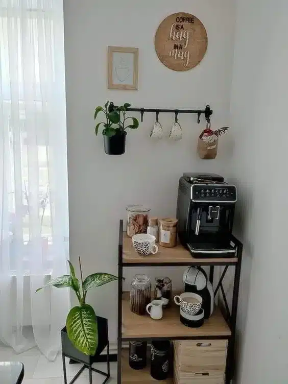 rincon de cafe en sala de estar