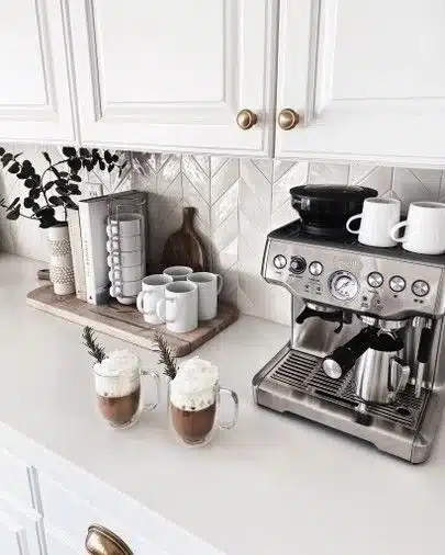 sector de cafe en cocina pequeña