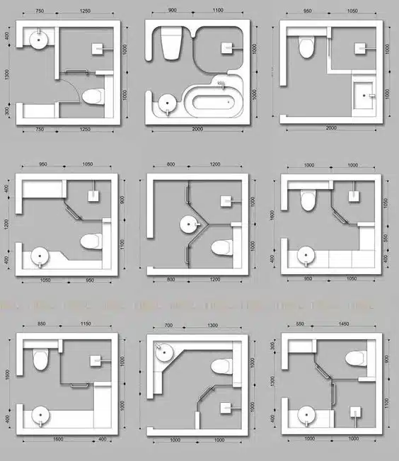 Ideas de diseño para baños cuadrados y pequeños
