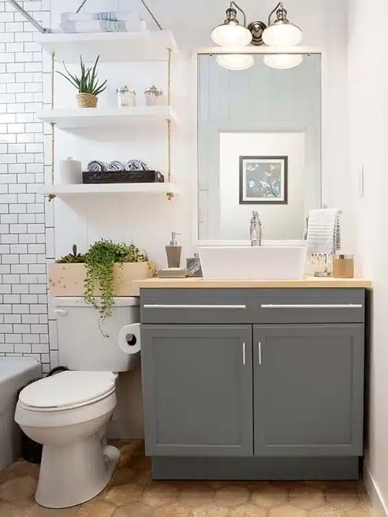 Muebles estilo gabinete para baños pequeños