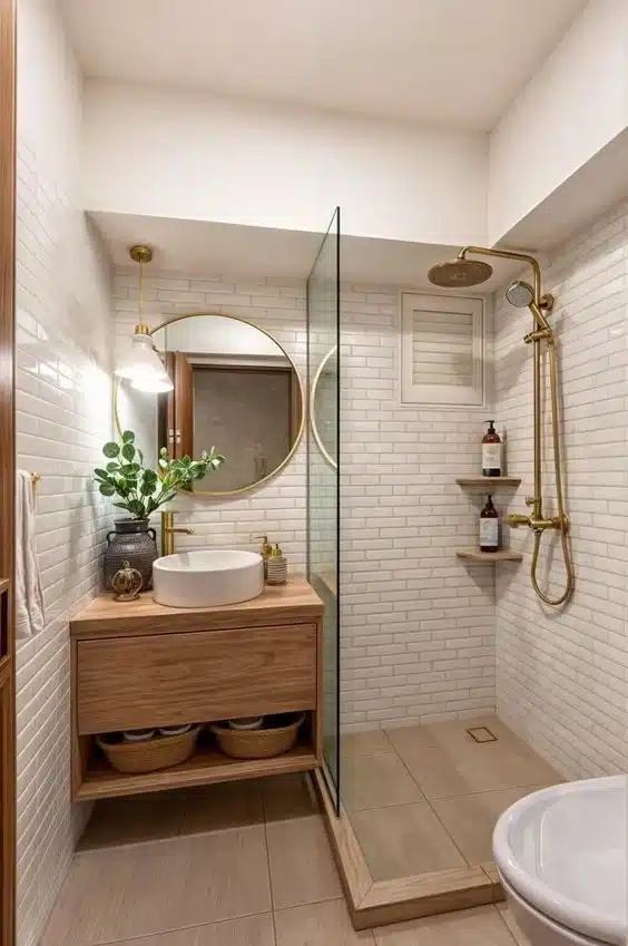 Muebles flotantes para baños pequeños