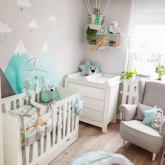 Muebles funcionales para dormitorio de bebe pequeño