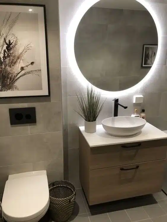 iluminacion de espejos en baños pequeños