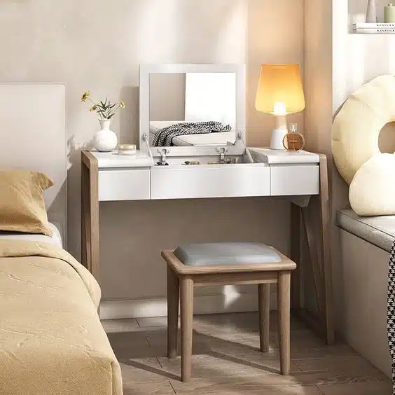 Tocador con lampara de luz de mesa