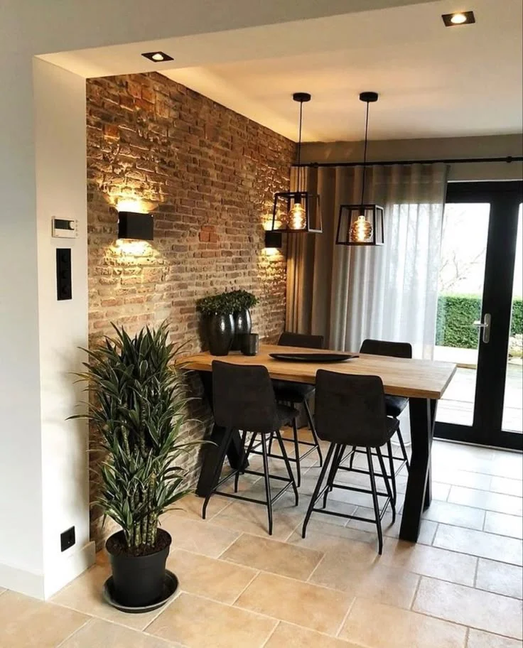 iluminacion moderna para comedor pequeño