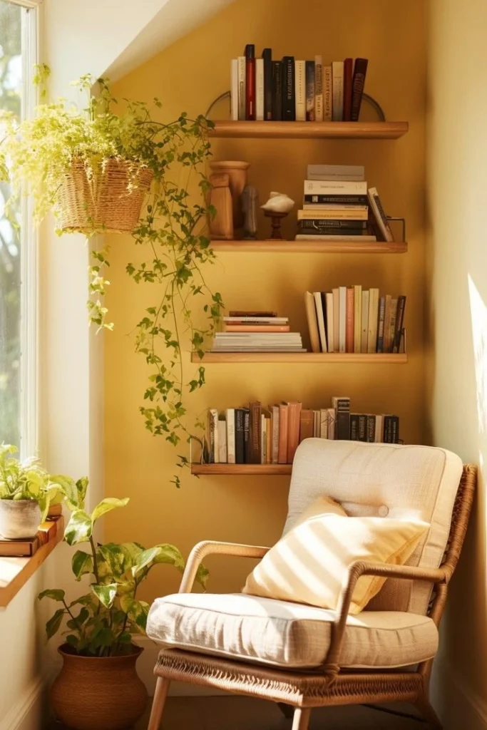 Rincon de lectura boho moderno