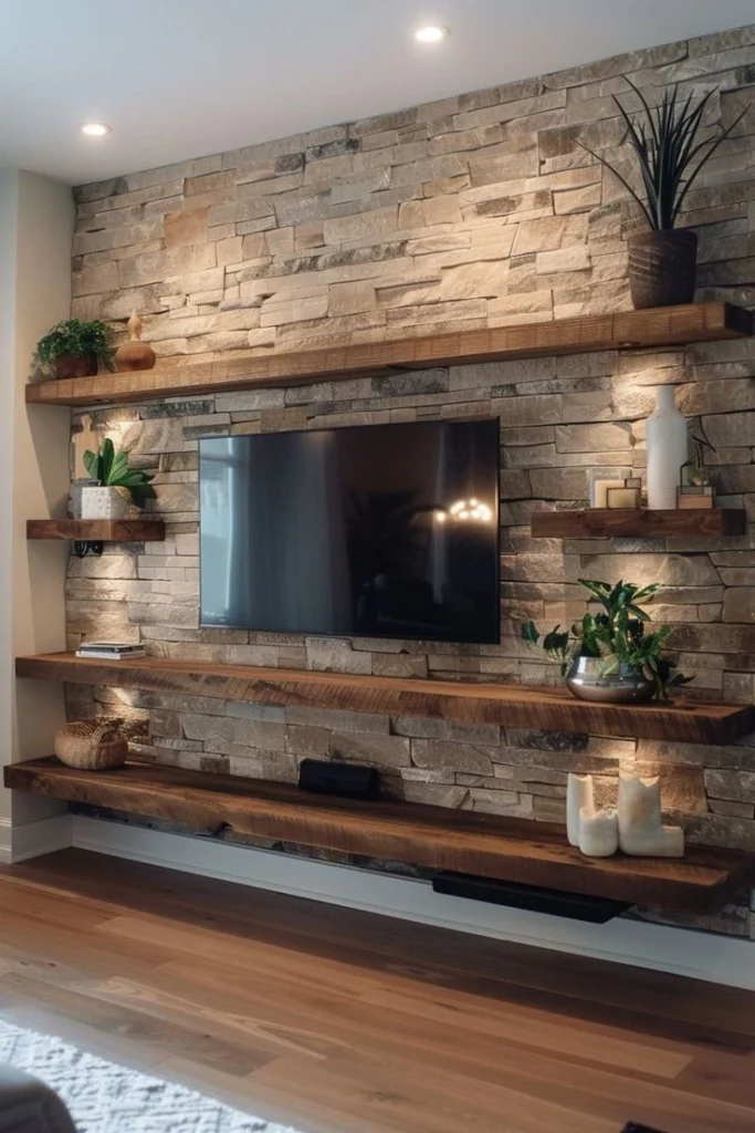 pared de acento de piedras