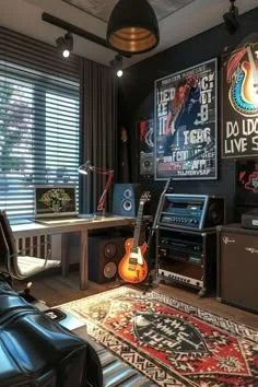 Dormitorio con estilo rockero