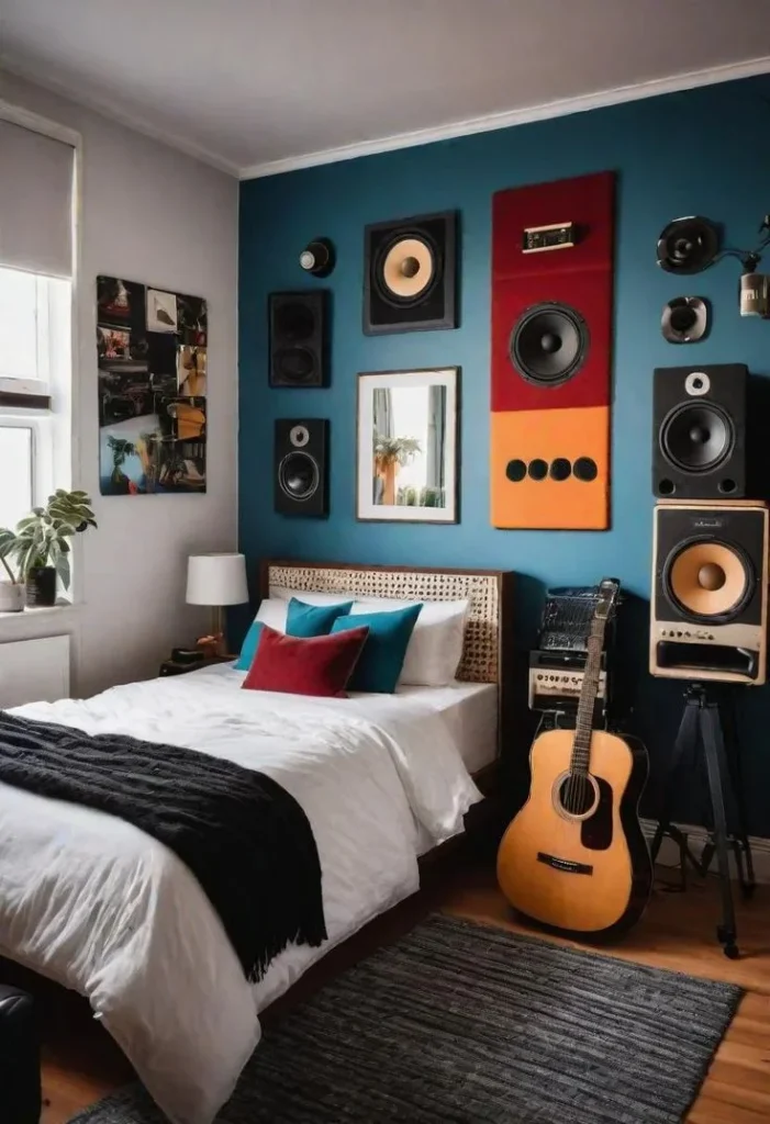habitacion con estilo musical estilo retro