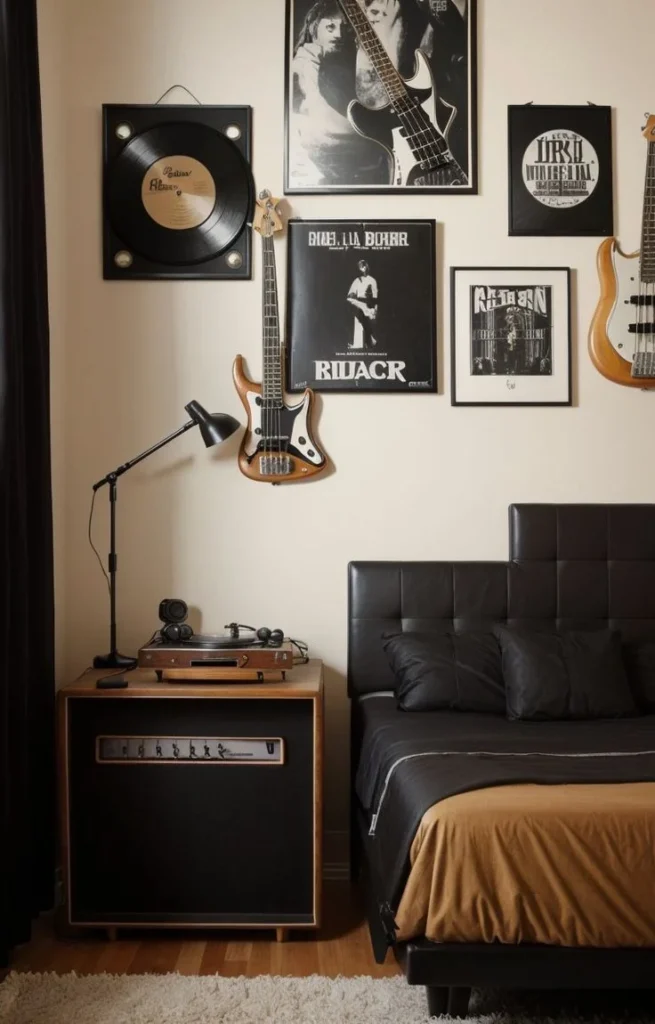 habitacion para adultos con estilo musical